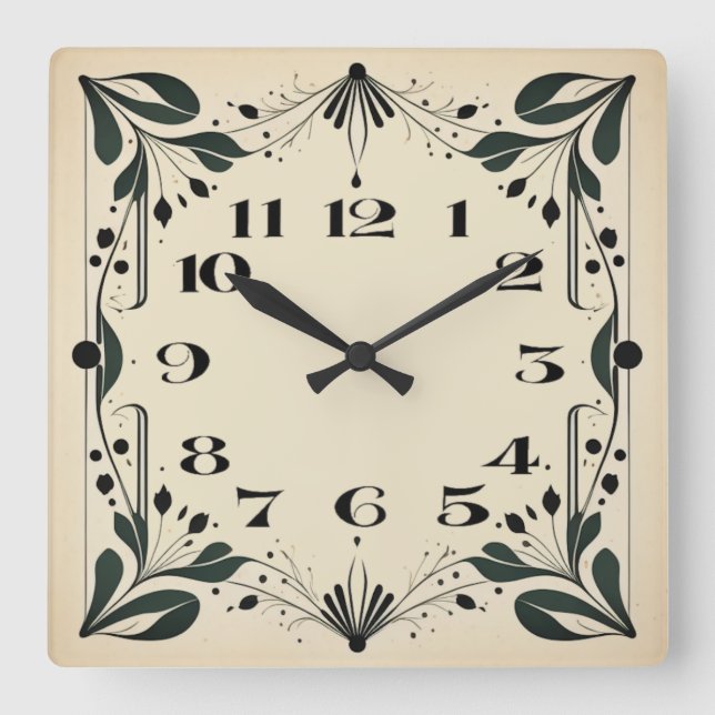 Horloge Carrée Art déco (Recto)