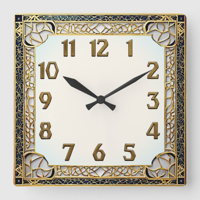 Horloge Carrée Art Déco (Recto)