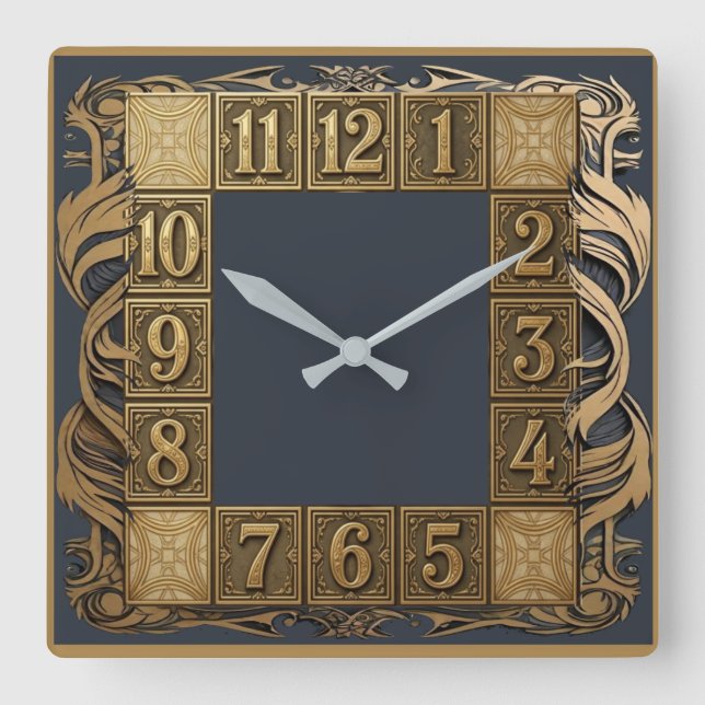 Horloge Carrée Art Déco (Recto)