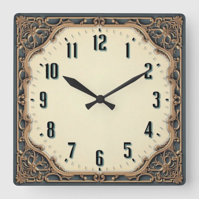 Horloge Carrée Art Déco (Recto)