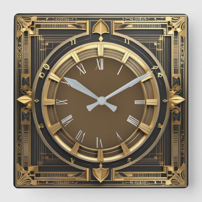 Horloge Carrée Art déco (Recto)