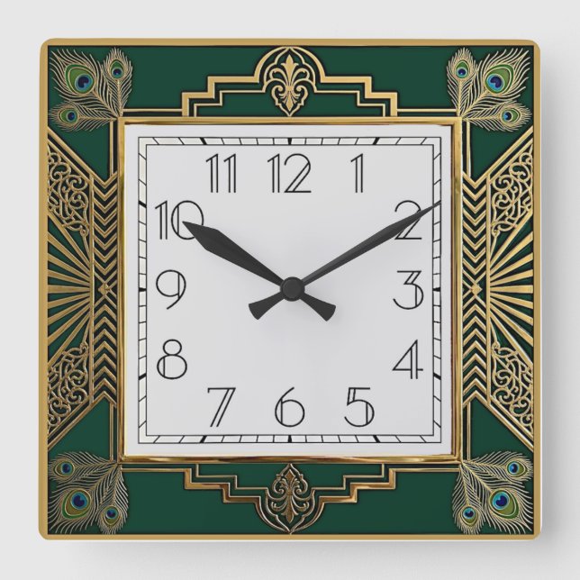 Horloge Carrée Art Déco (Recto)