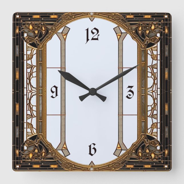 Horloge Carrée Art Déco (Recto)