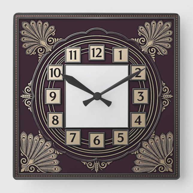 Horloge Carrée Art Déco (Recto)
