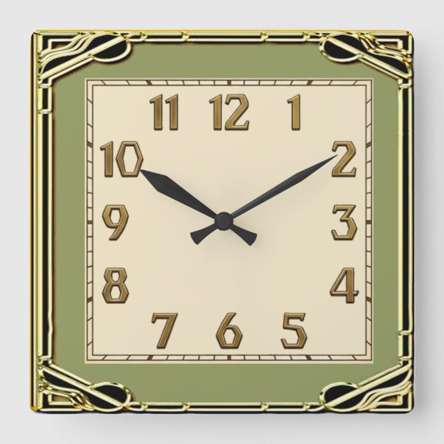 Horloge Carrée Art Déco (Recto)