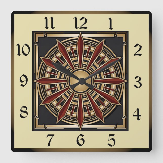 Horloge Carrée Art Déco (Recto)