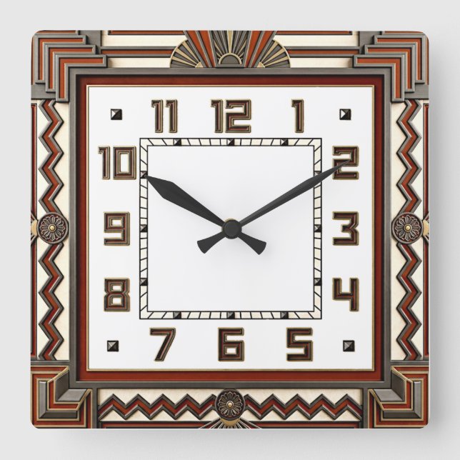 Horloge Carrée Art Déco (Recto)