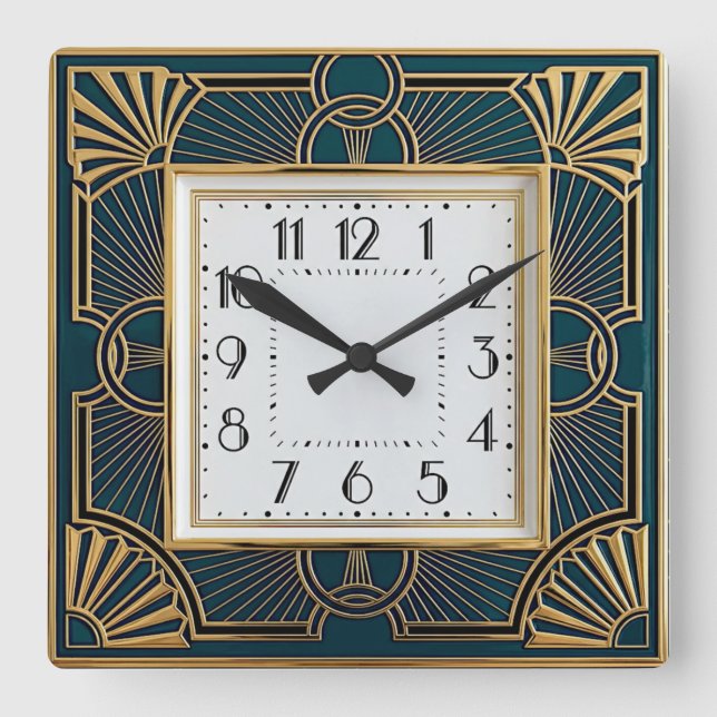Horloge Carrée Art Déco (Recto)