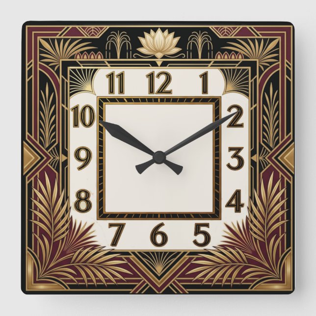 Horloge Carrée Art Déco (Recto)