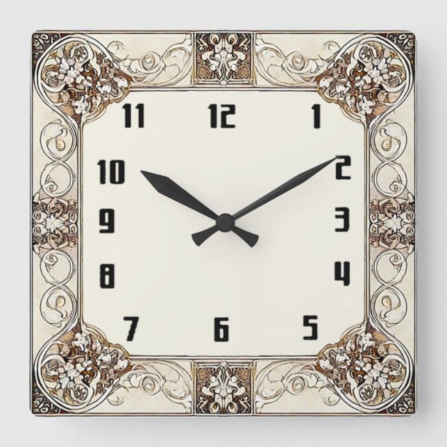 Horloge Carrée Art Déco (Recto)
