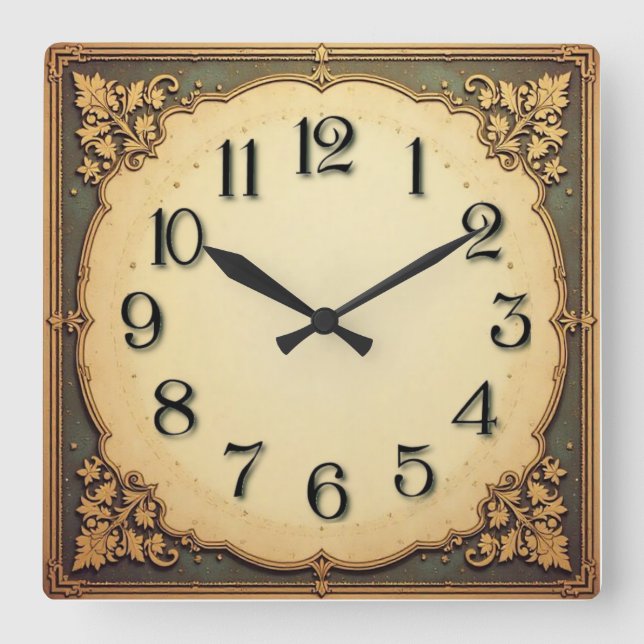 Horloge Carrée Art Déco (Recto)