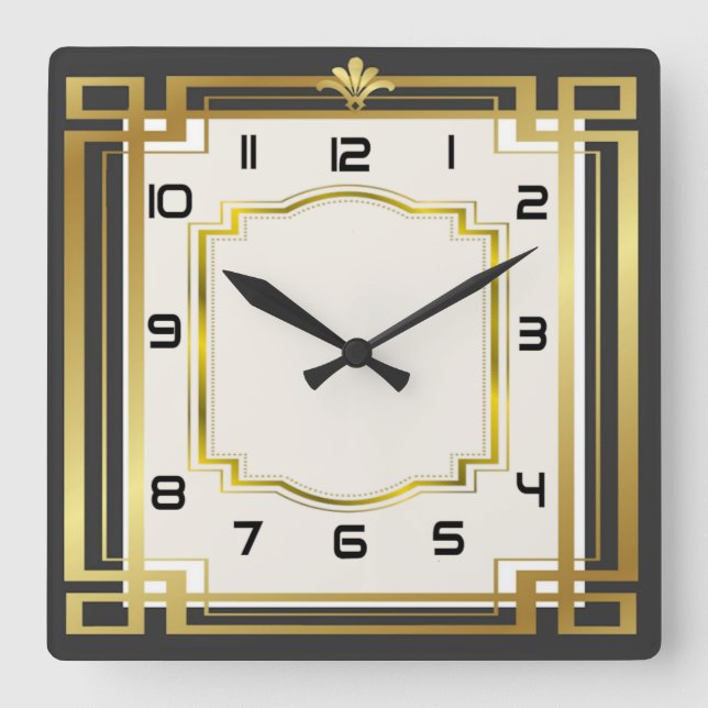 Horloge Carrée Art déco (Recto)