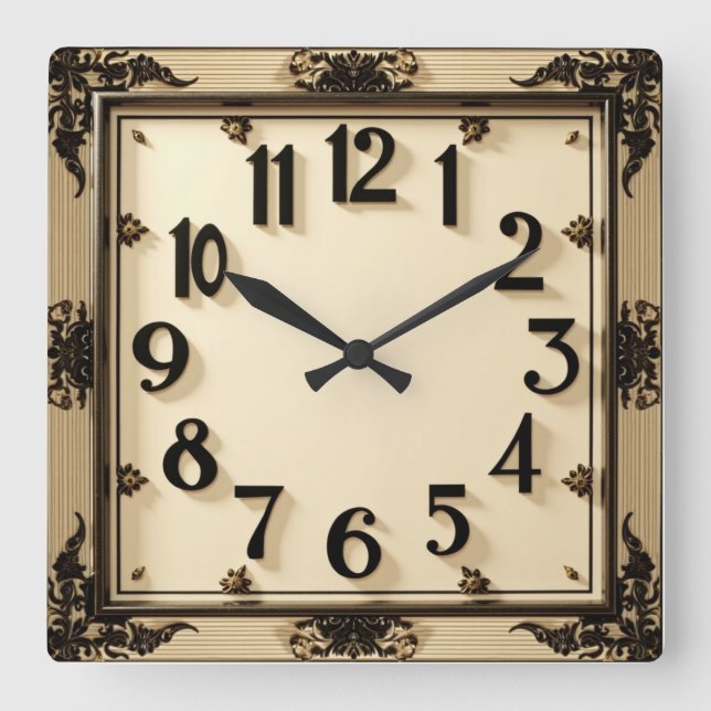 Horloge Carrée Art Déco (Recto)