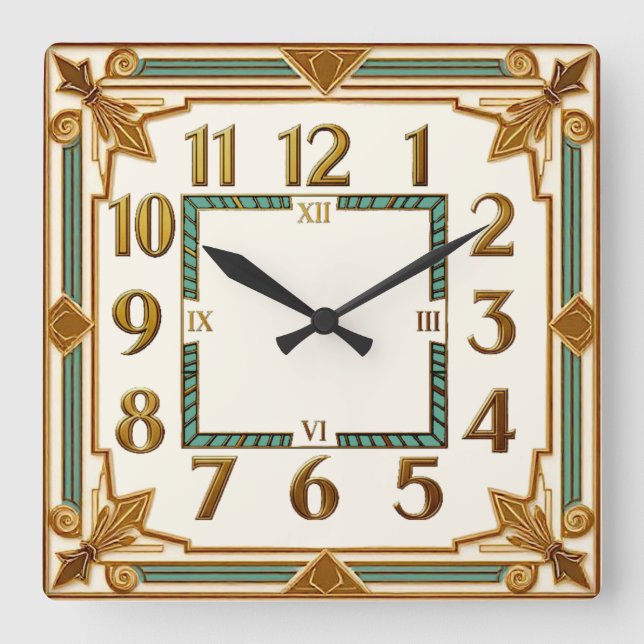 Horloge Carrée Art Déco (Recto)