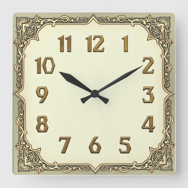 Horloge Carrée Art Déco (Recto)