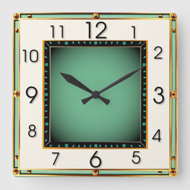 Horloge Carrée Art Déco (Recto)