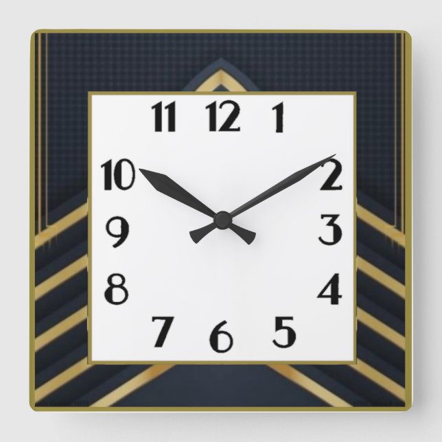 Horloge Carrée Art Déco (Recto)