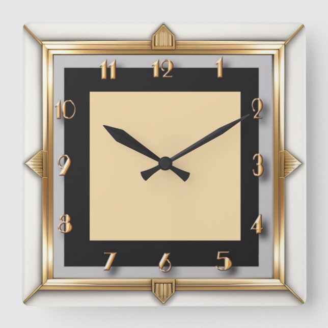 Horloge Carrée Art déco (Recto)