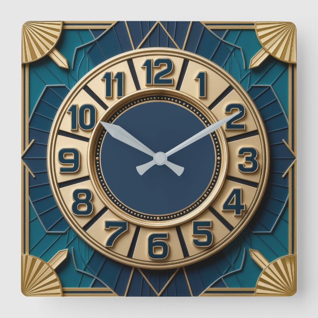 Horloge Carrée Art Déco (Recto)