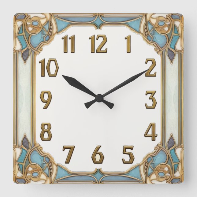 Horloge Carrée Art Déco (Recto)