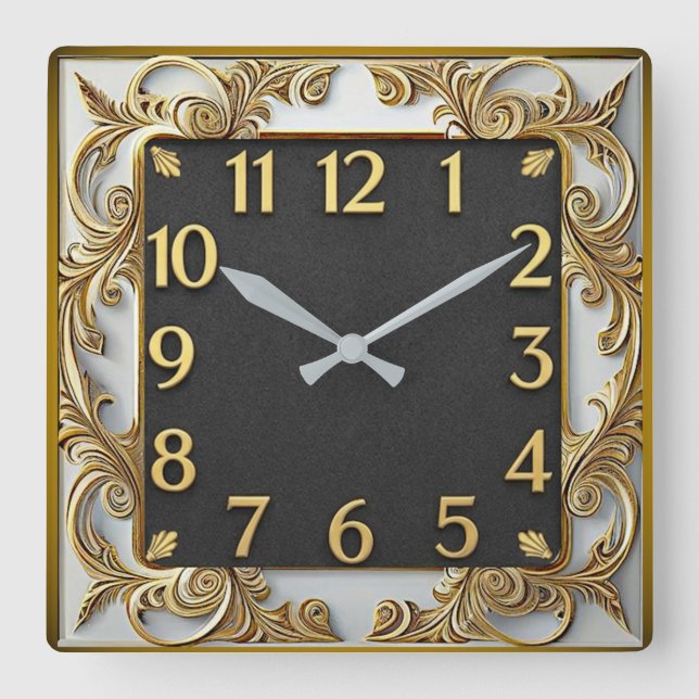 Horloge Carrée Art Déco (Recto)