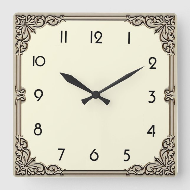 Horloge Carrée Art Déco (Recto)