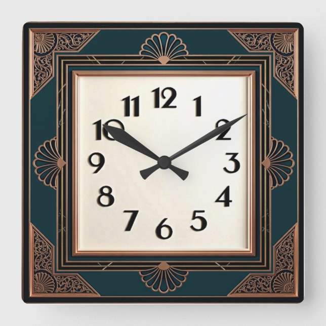 Horloge Carrée Art Déco (Recto)