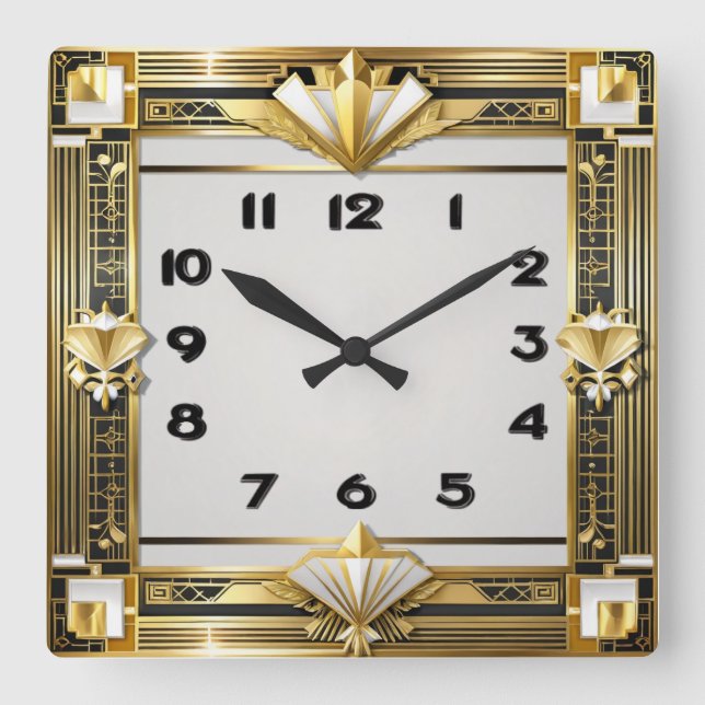 Horloge Carrée Art Déco (Recto)