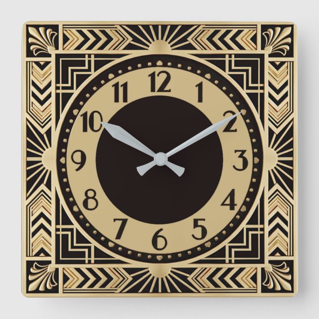 Horloge Carrée Art Déco (Recto)