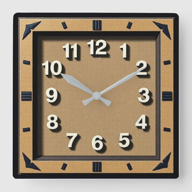 Horloge Carrée Art Déco (Recto)