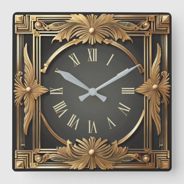 Horloge Carrée Art Déco (Recto)