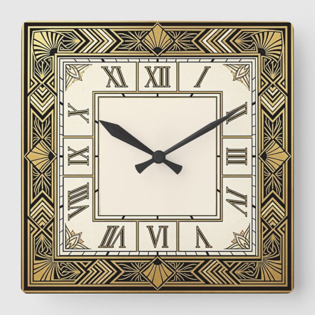 Horloge Carrée Art Déco (Recto)