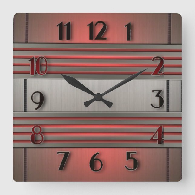 Horloge Carrée Art Déco (Recto)