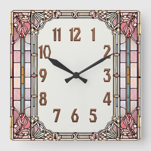 Horloge Carrée Art Déco (Recto)