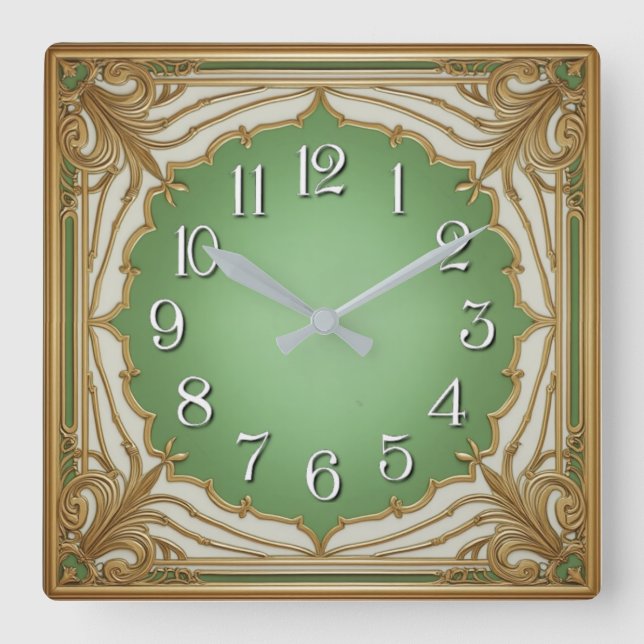 Horloge Carrée Art Déco (Recto)