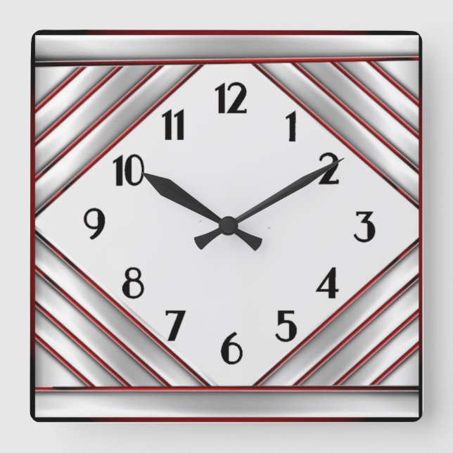 Horloge Carrée Art Déco (Recto)