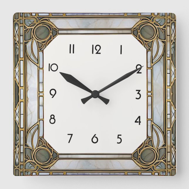 Horloge Carrée Art Déco (Recto)