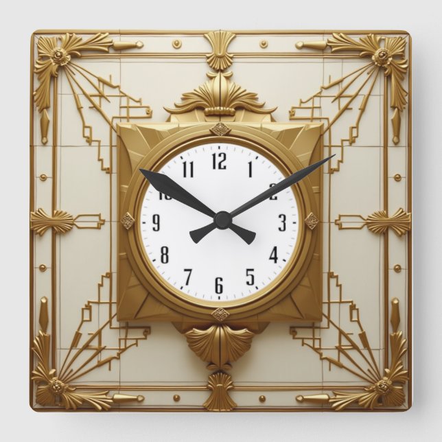 Horloge Carrée Art Déco (Recto)