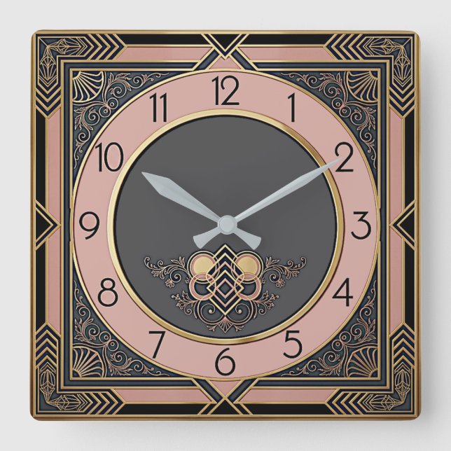 Horloge Carrée Art Déco (Recto)