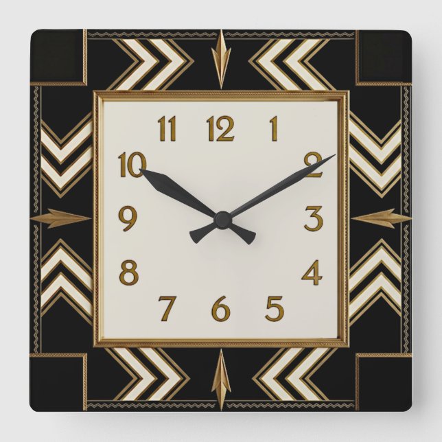 Horloge Carrée Art Déco (Recto)