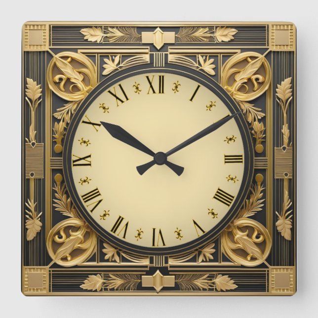 Horloge Carrée Art déco (Recto)