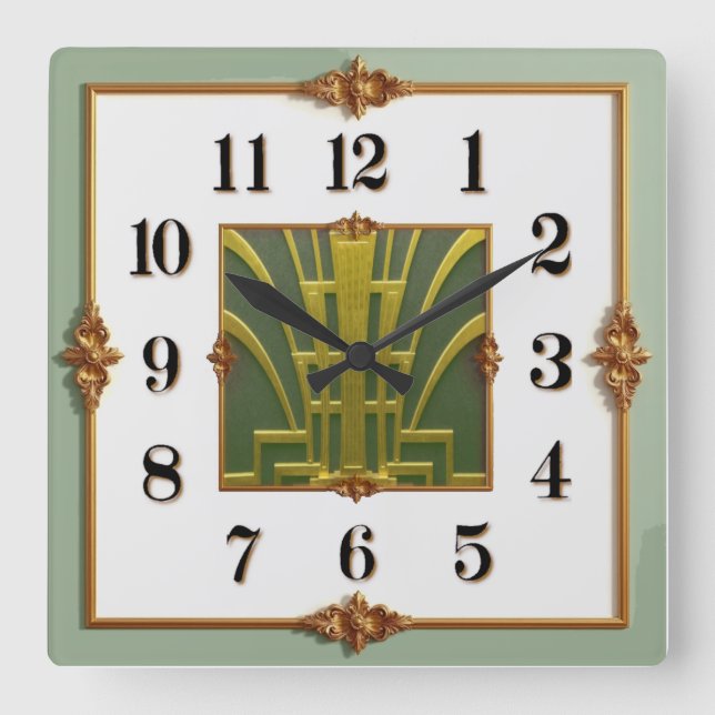 Horloge Carrée Art Déco (Recto)