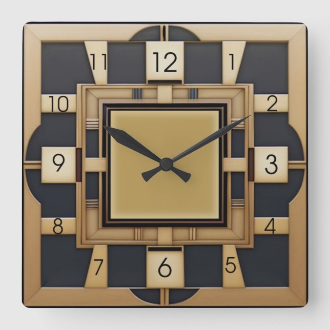 Horloge Carrée Art Déco (Recto)