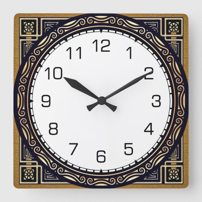 Horloge Carrée Art Déco (Recto)