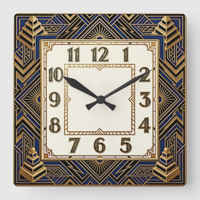 Horloge Carrée Art Déco (Recto)