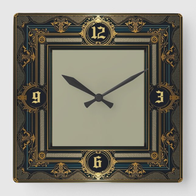 Horloge Carrée Art Déco (Recto)