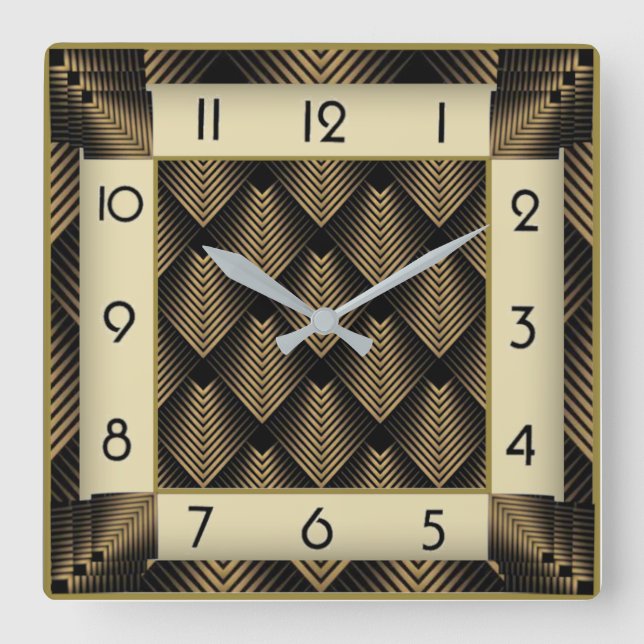 Horloge Carrée Art Déco (Recto)