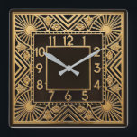 Horloge Carrée Art Deco<br><div class="desc">Great clock design. You will love it like others. Be free to use this design for other product you like or to customize and add your text. Follow me for more. Thank you. Have a nice day.</div>