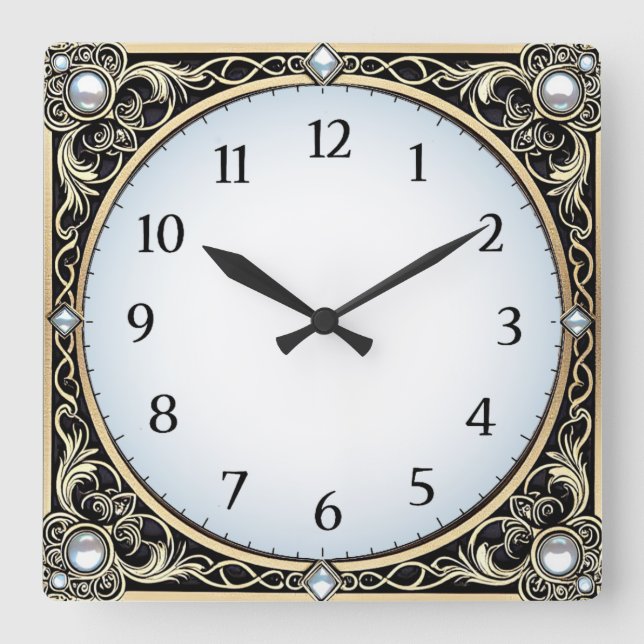 Horloge Carrée Art Déco (Recto)