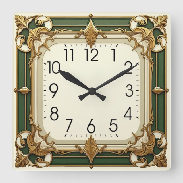 Horloge Carrée Art Déco (Recto)
